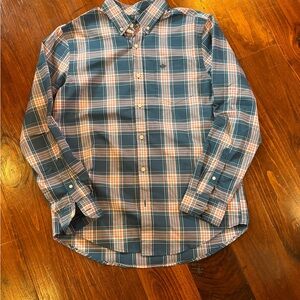 Dockers Blue and Orange Plaid Button Down Shirt